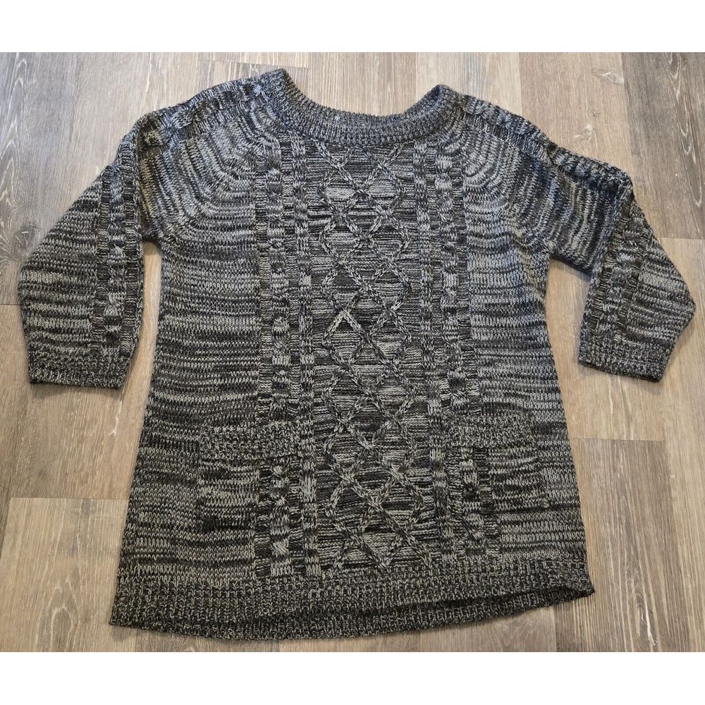 Jason Maxwell LG Tunic Length Pullover Loose Knit W Cable Detail Sweater Y2K BIG